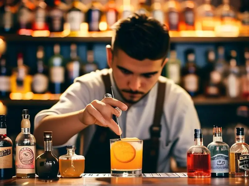 调酒技术学习机构学员实践调酒技术