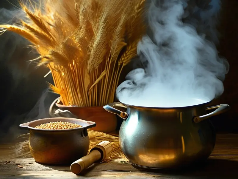 小麦煮粮过程实拍