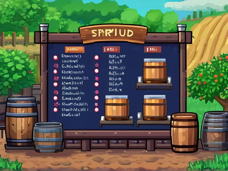 星露谷酿酒桶配方界面及使用场景