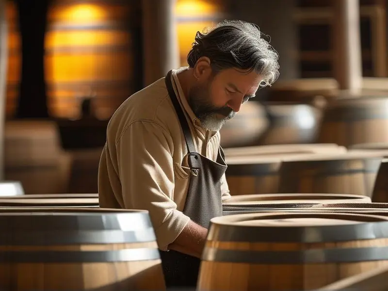 酿酒师检查馫香型白酒发酵过程