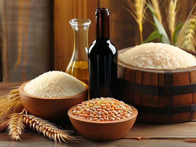 不同粮食与酿出的酒对比图