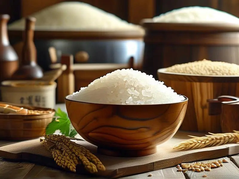 大米酿酒原料与工具展示