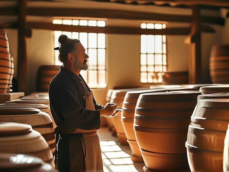 岳家翰林秘酿酒传统酿造场景