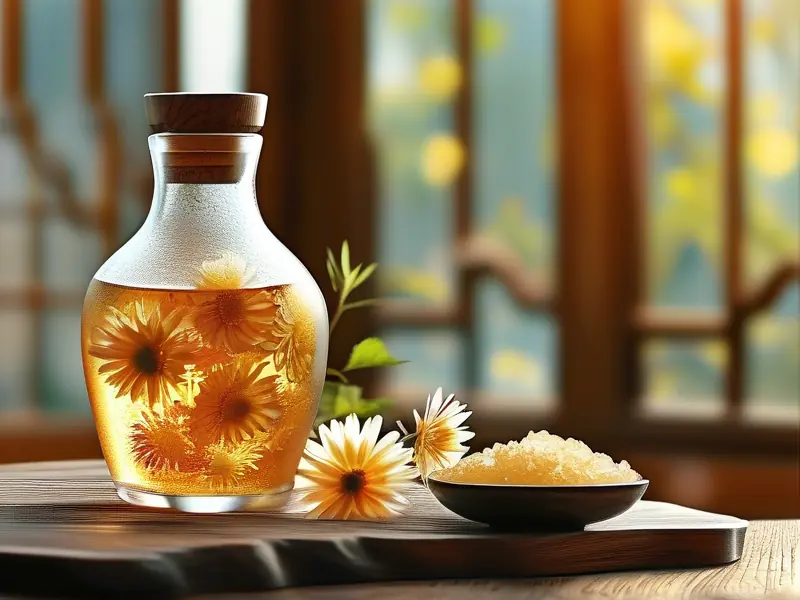 自制菊花酒成品展示