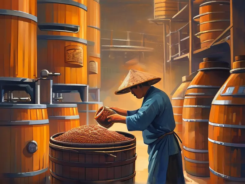 珍酒酿造工艺流程中的发酵环节