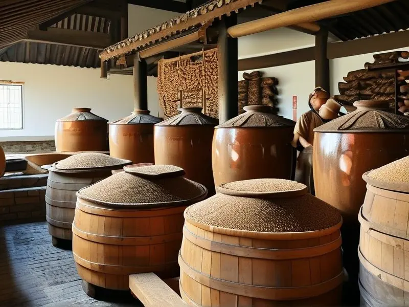 传统工艺白酒酿造过程实拍