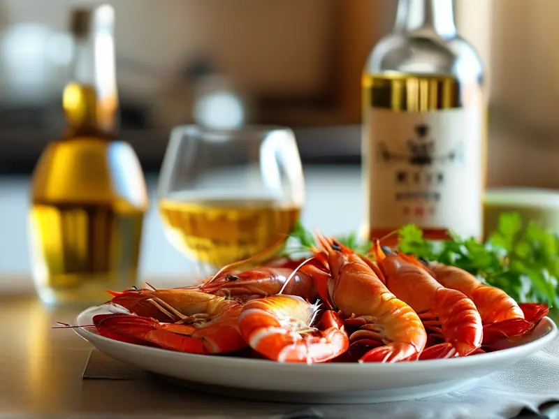 制作醉虾用的白酒和黄酒