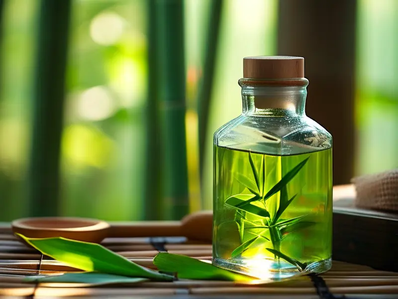 传统竹叶酒制作过程：竹叶与白酒浸泡示意图