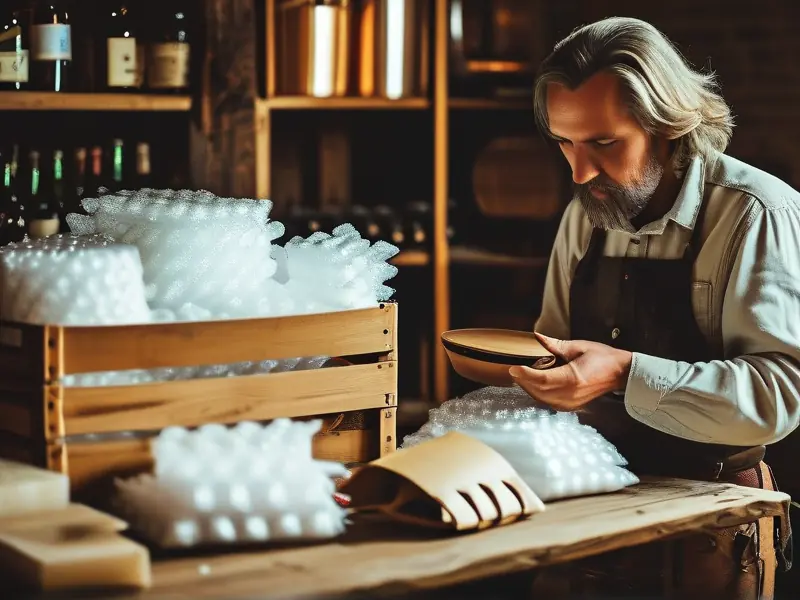 自酿酒快递包装过程实拍