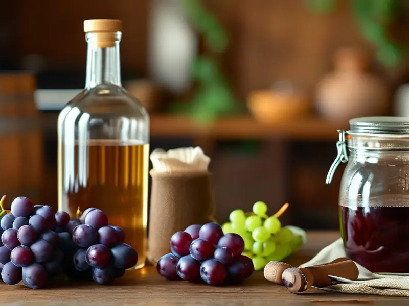 家庭自酿葡萄酒所需材料和工具展示