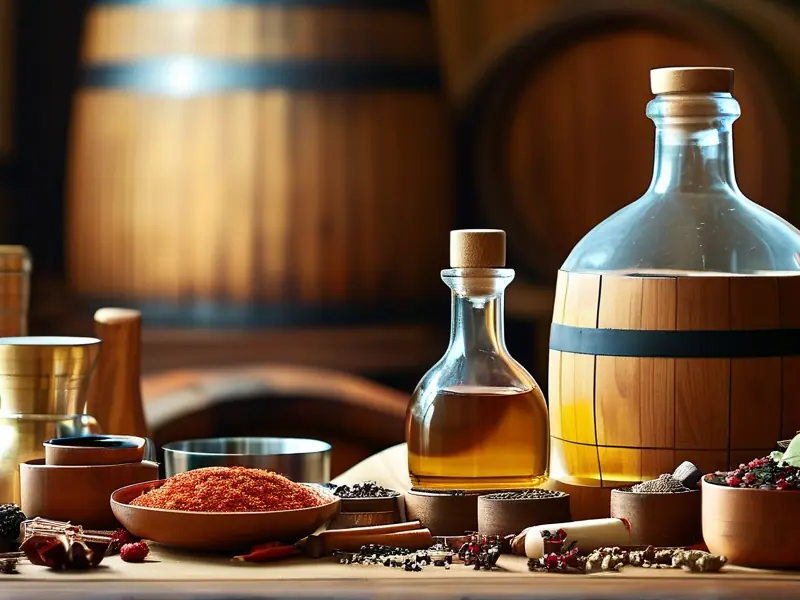 专业酿酒师调配自酿白酒过程