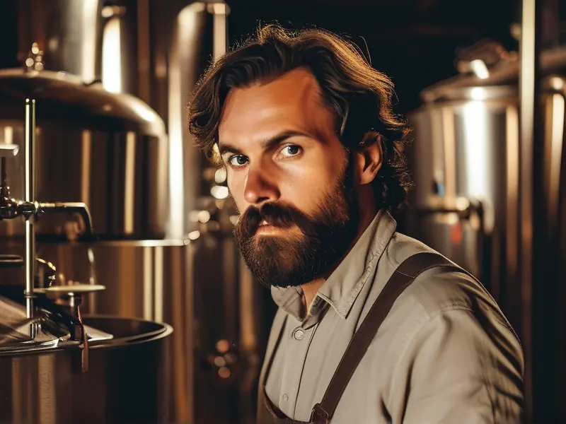 酿酒师检查自酿酒发酵情况