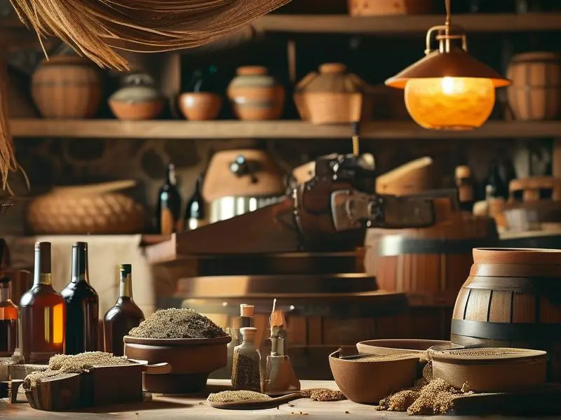 酿酒师手工制作酒曲的过程