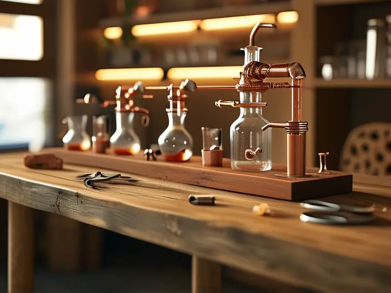 自制酿酒工具组件与成品展示图