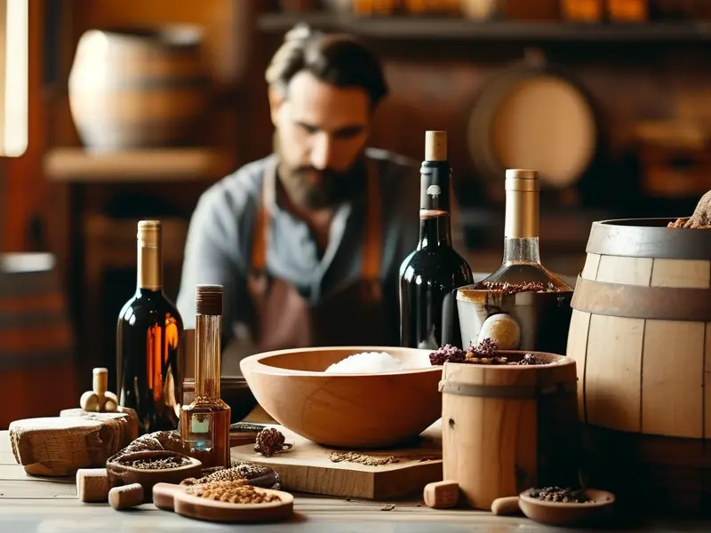 自制麝香酒原料调配过程