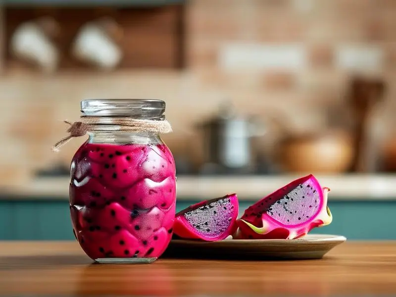 自制火龙果酒原料准备与发酵过程实拍图