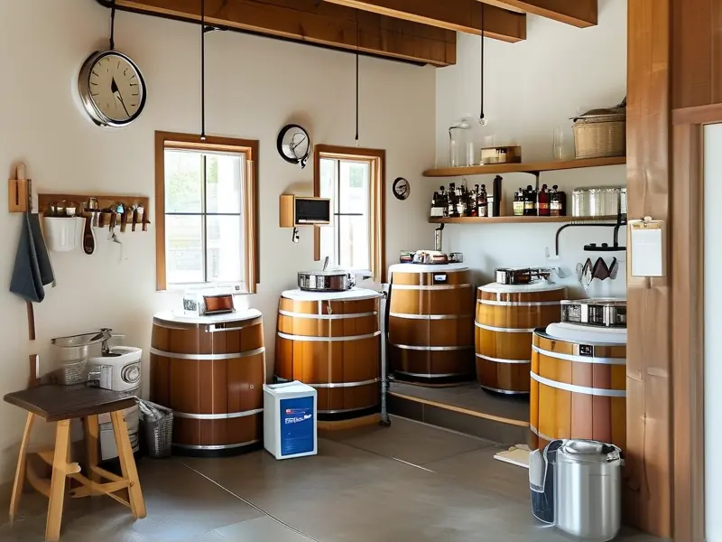 家庭酿酒发酵区实景布置图