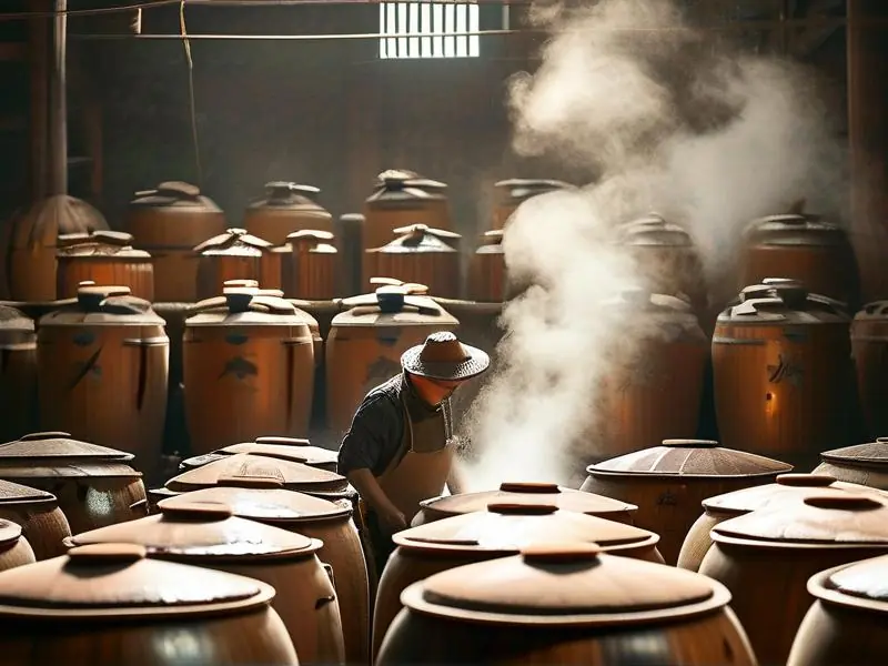 白酒传统酿造过程展示