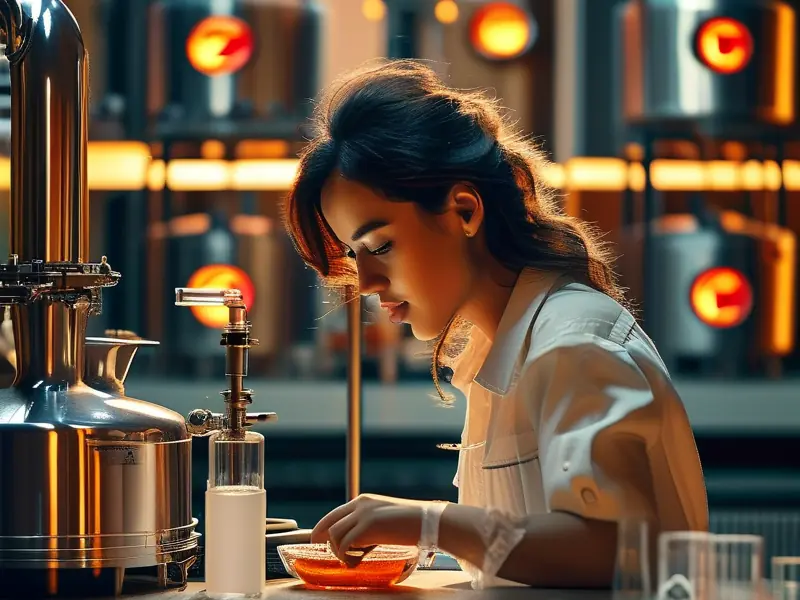 酿酒师检测白酒甲醇含量及处理设备示意图