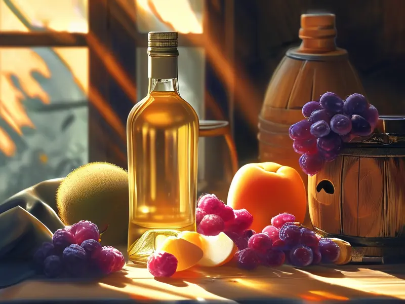 白酒酿果酒与新鲜水果的搭配展示