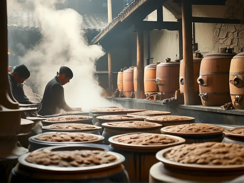 传统白酒酿造工艺流程实拍图