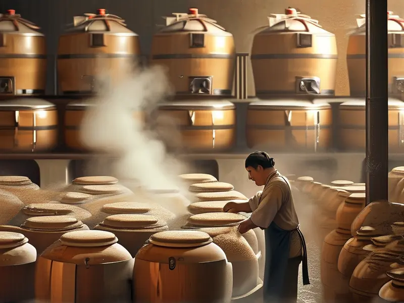 传统白酒酿造过程实景
