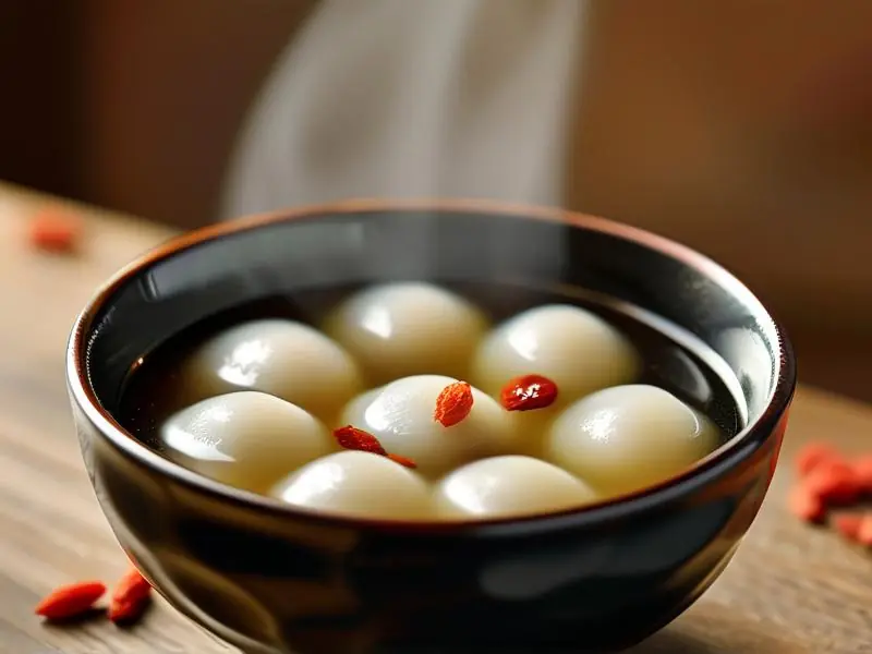 白酒汤圆成品图