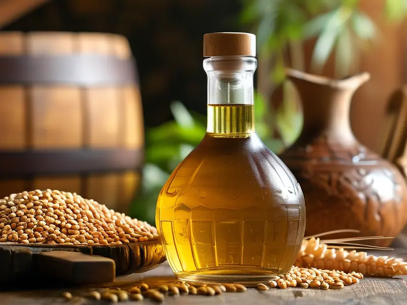 纯高粱酿造的高粱酒成品展示