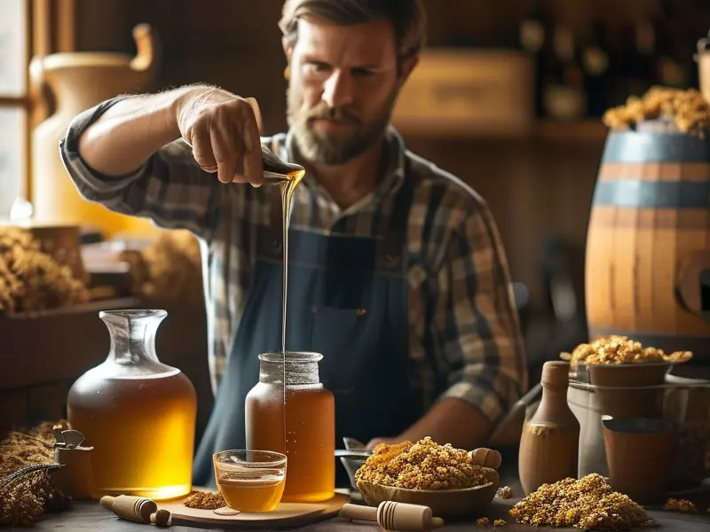 蜂蜜酿酒过程视频中的原料准备步骤