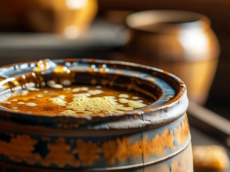 高粱液态发酵过程实拍图