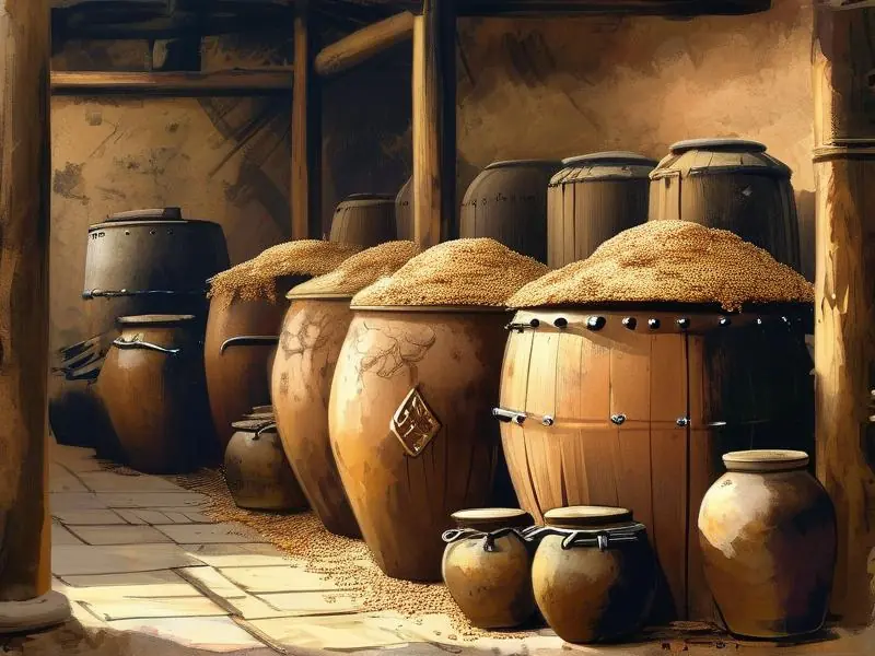 古代杜康酒酿制场景与传统工艺展示