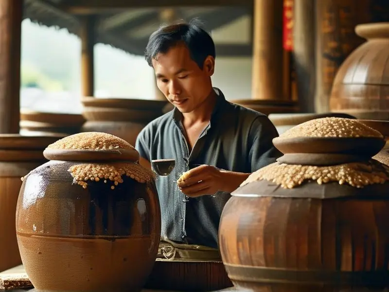 广西酿酒师传统酿制烧酒过程