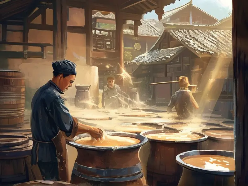 贵州茅台镇酿酒作坊传统酿酒场景