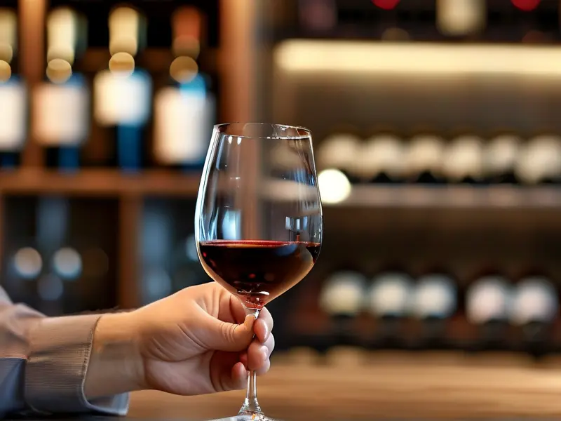 专业人士进行红酒品鉴示范