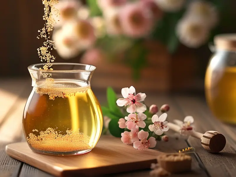 家庭自制花粉酒发酵过程实拍图