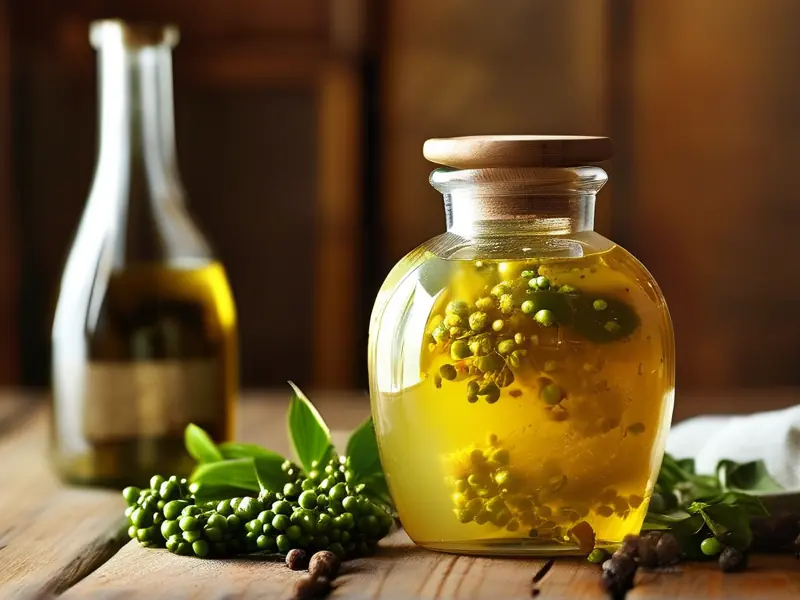 正在浸泡的花椒酒特写