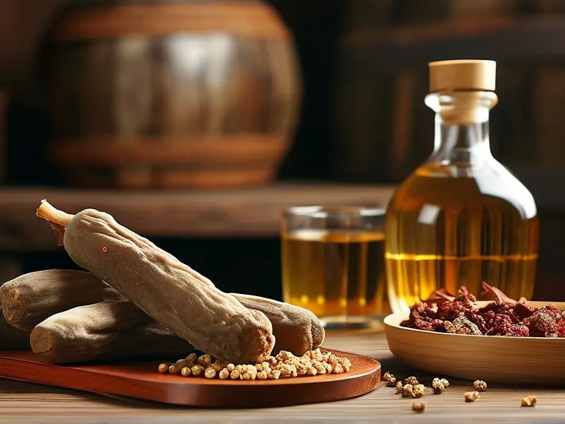传统虎鞭酒泡制过程展示