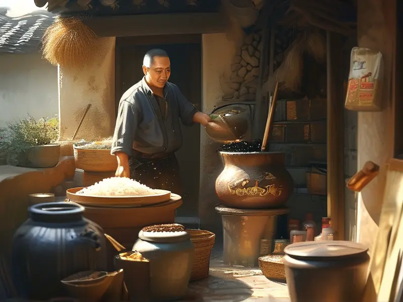 家门口酿酒实际操作场景