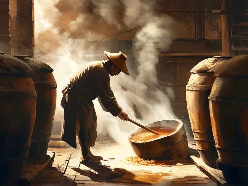 传统酱香白酒酿造工艺现场展示