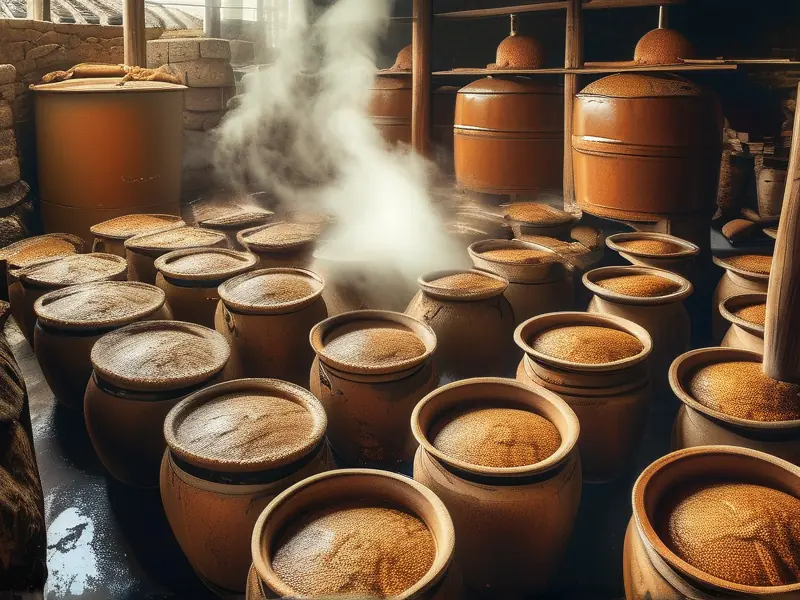 酱香碎沙酒传统酿造工艺实拍图