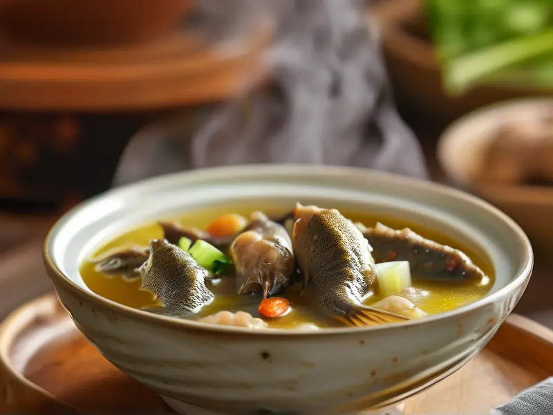 传统滋补美食酒炖泥鳅成品图