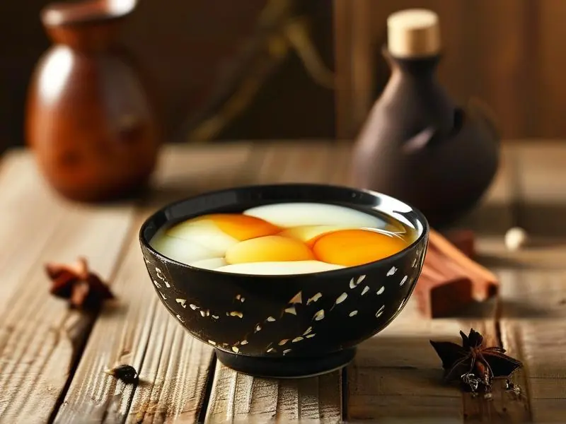 酒腌鸡蛋成品展示及制作材料