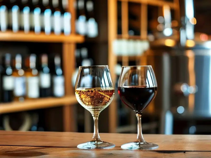 品酒师对比勾兑酒与酿造酒