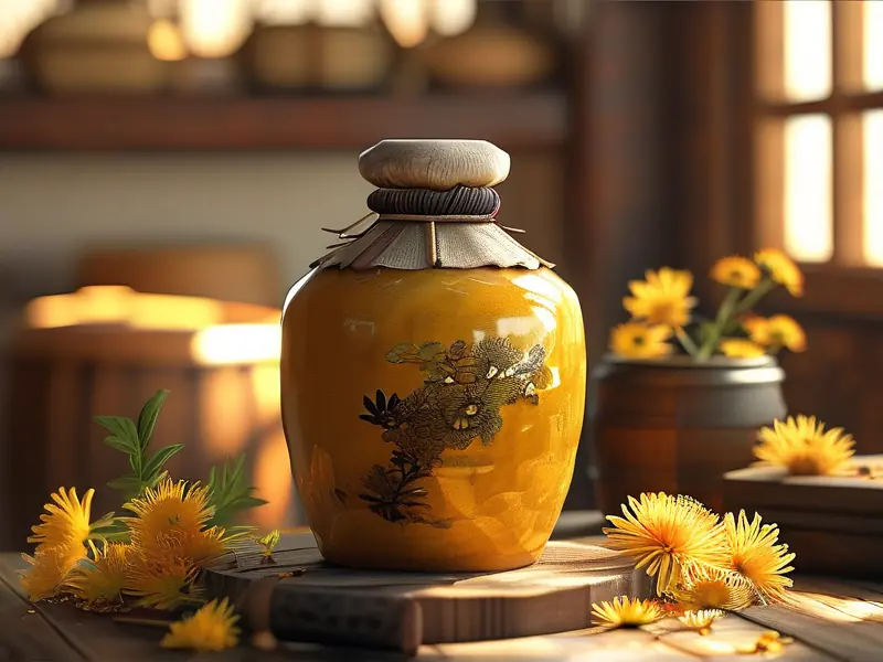 传统菊花酒制作过程展示