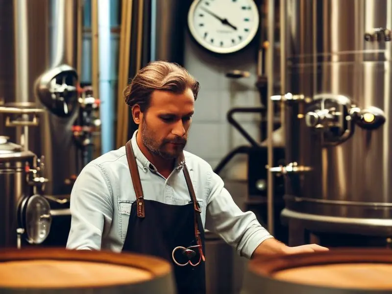 酿酒师检查发酵过程