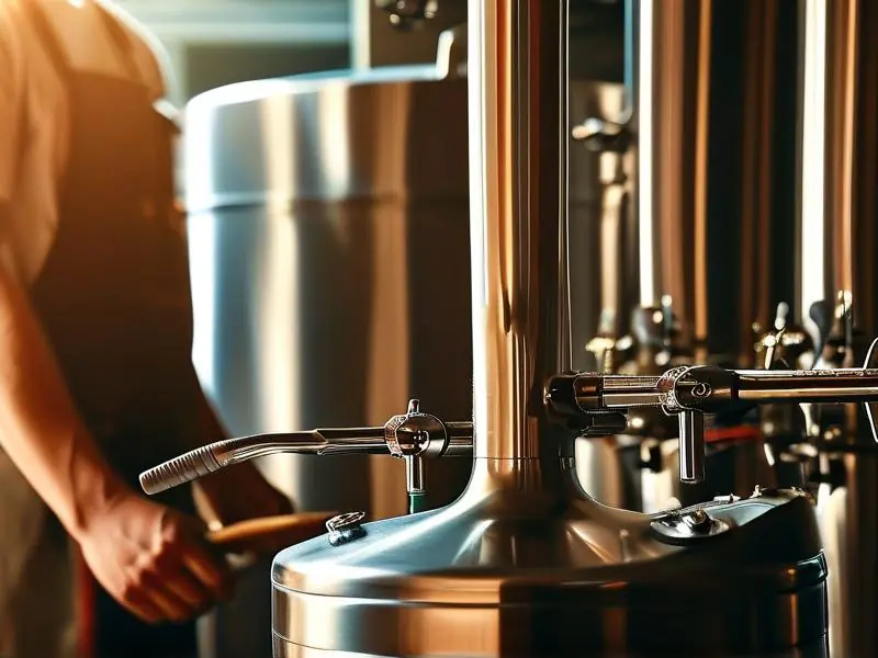 南楼山不锈钢酿酒设备实际操作现场图