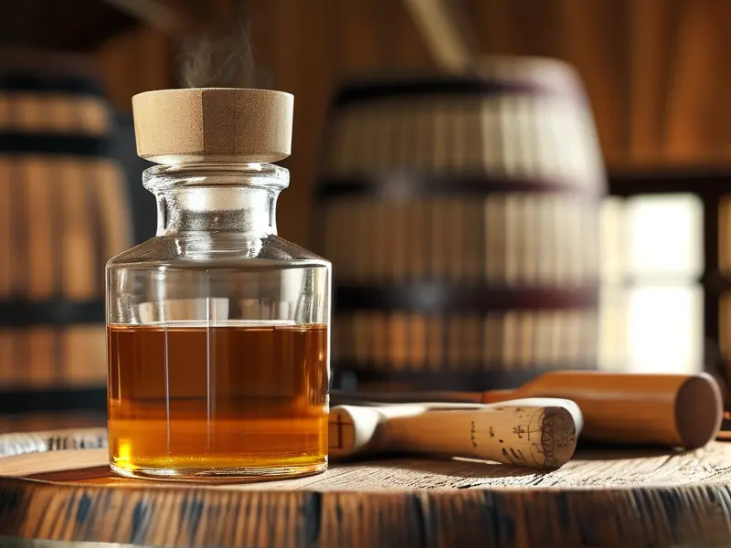 酿酒师测量发酵液体酒精度现场图
