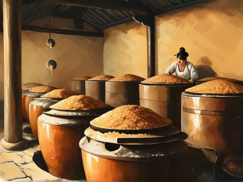 传统黄酒酿造工艺流程展示图