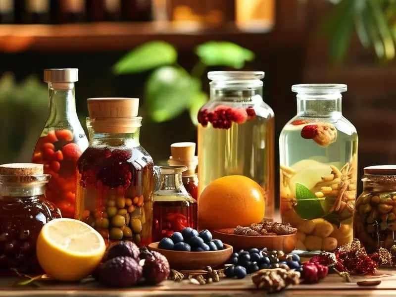 多种泡酒原料和成品展示