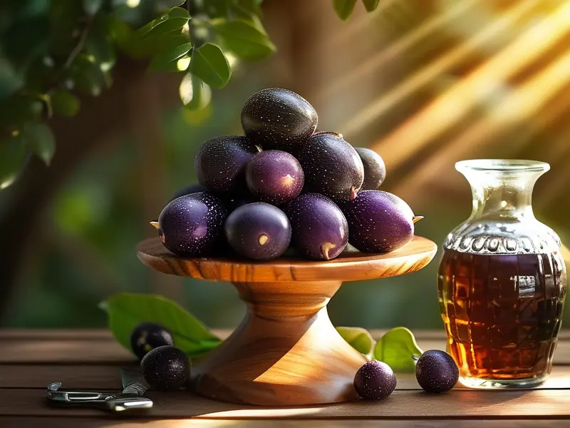 制作稔子酒所需的新鲜稔子和酿酒工具